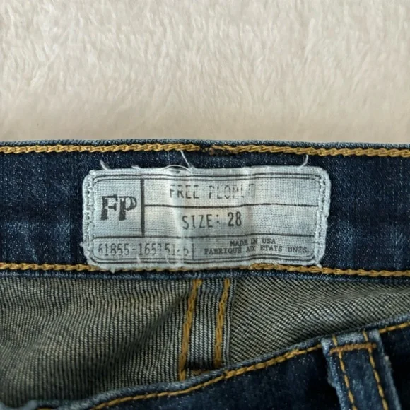 Free People Jeans Straight Leg Dark Wash 61855-16515125 Size 28 - Picture 3 of 14